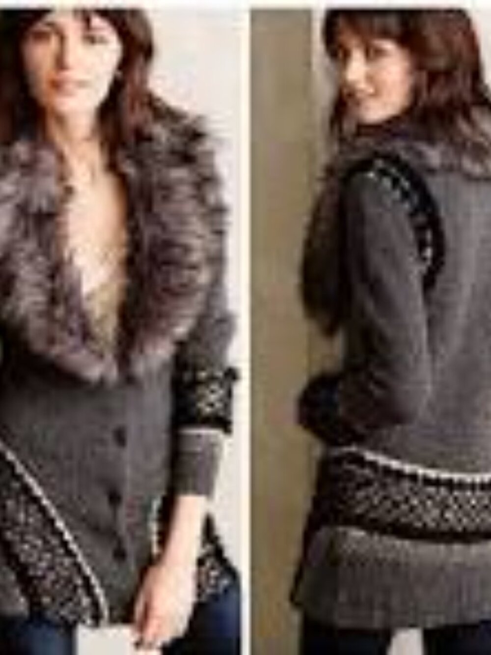 Anthropologie "Sleeping on Snow” faux fur sweater coat